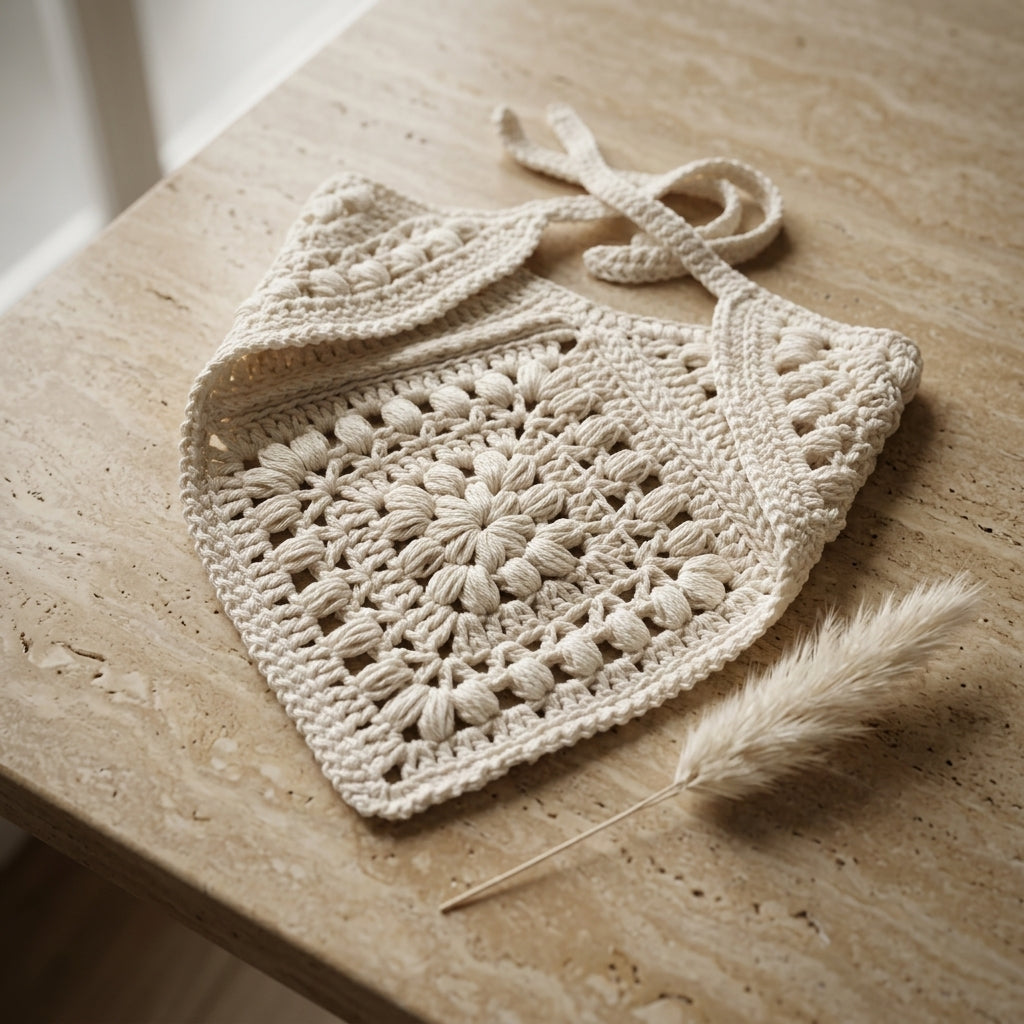 Floral Boho Triangle Kerchief | Beginner Crochet Pattern PDF