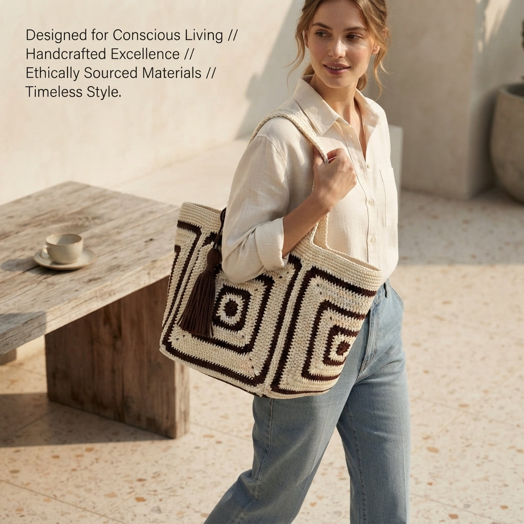 Granny Square Purse Tote V2 | Crochet Pattern PDF