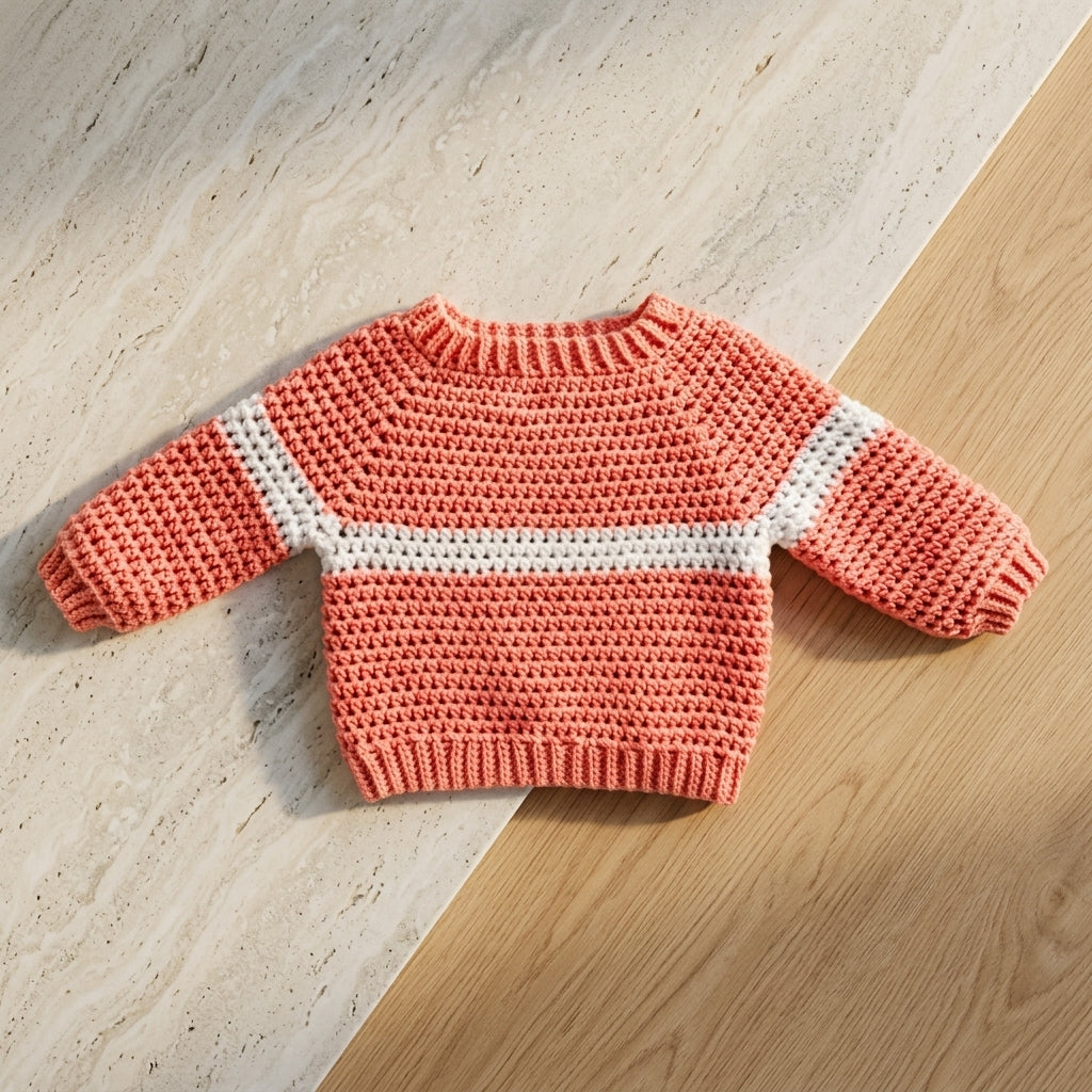 Raglan Baby Cardigan Striped v3 | Crochet Pattern PDF