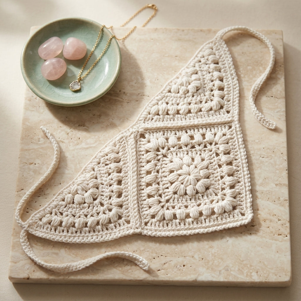 Floral Boho Triangle Kerchief | Beginner Crochet Pattern PDF