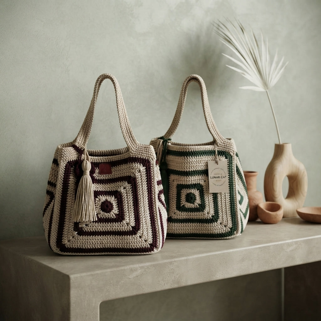 Granny Square Purse Tote V2 | Crochet Pattern PDF