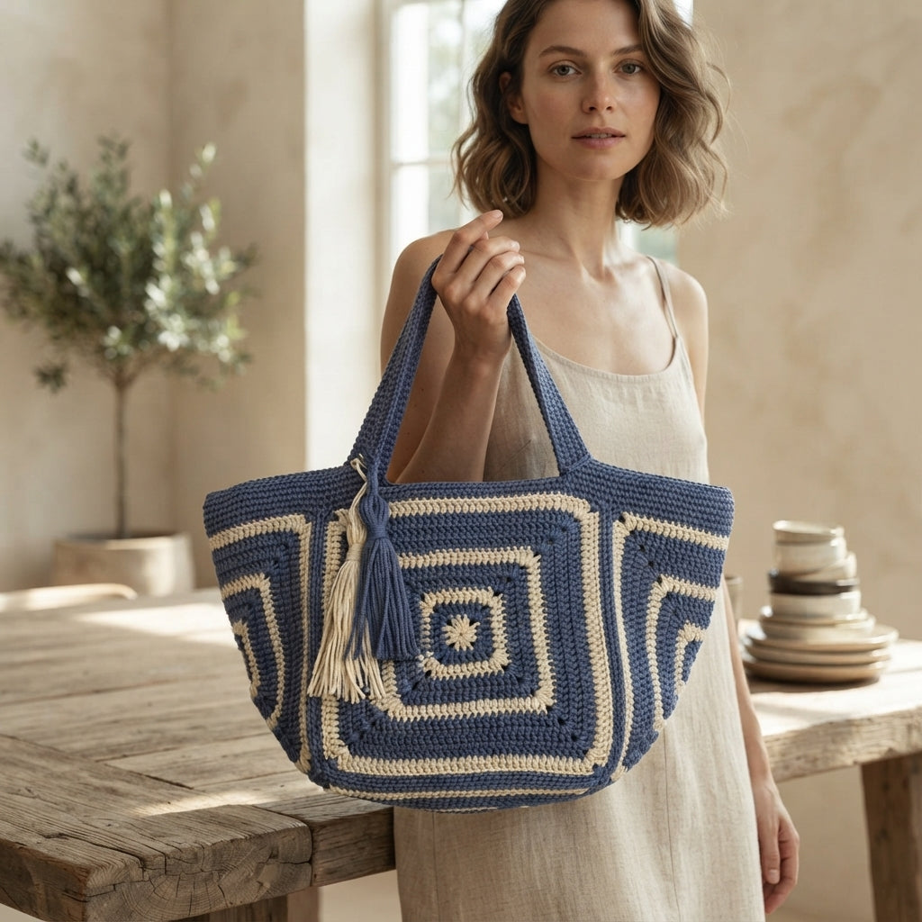 Granny Square Purse Tote V2 | Crochet Pattern PDF