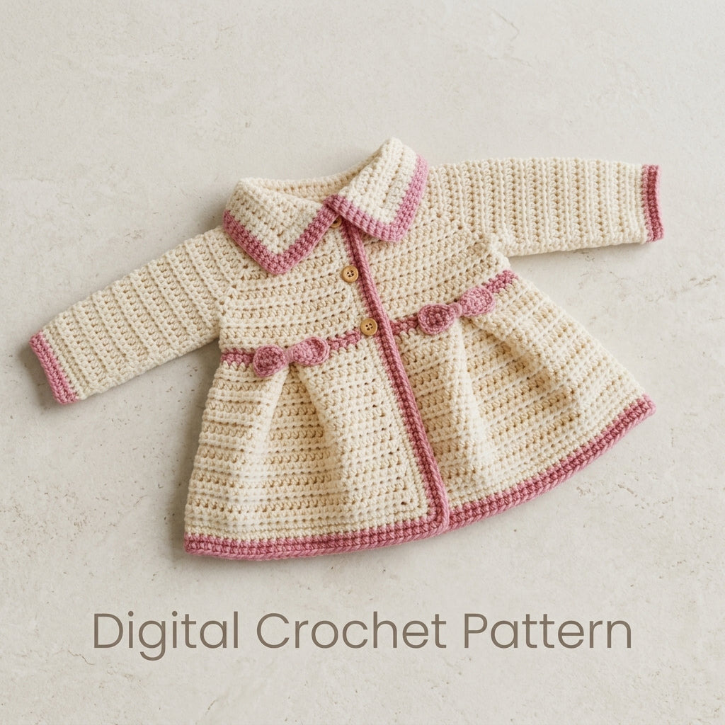 Sweater Coat Shawna Baby Sweater | Crochet Pattern PDF
