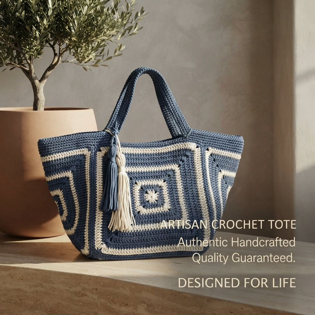 Granny Square Purse Tote V2 | Crochet Pattern PDF