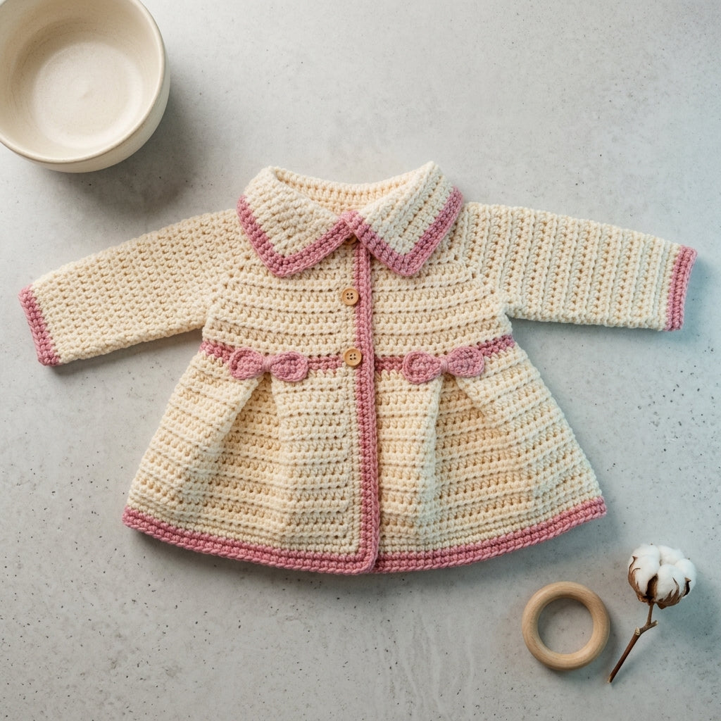 Sweater Coat Shawna Baby Sweater | Crochet Pattern PDF