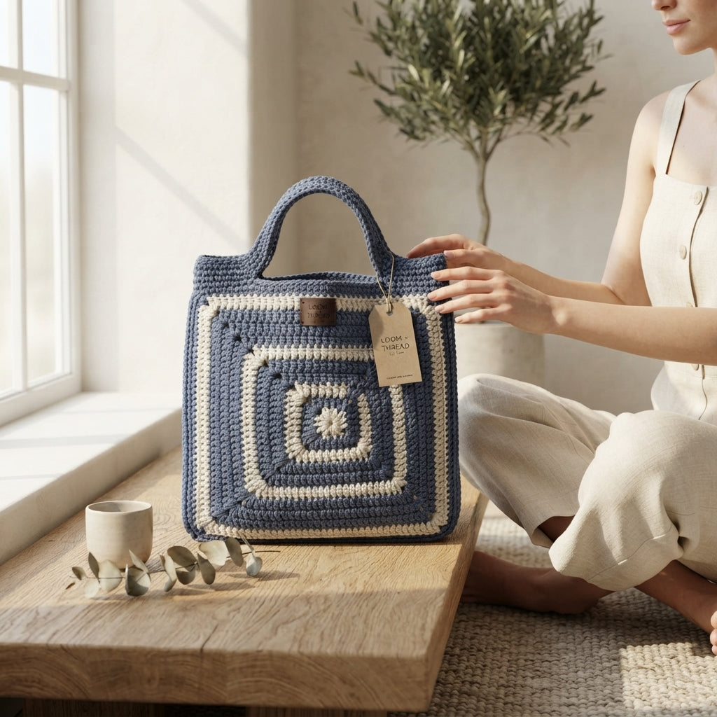 Granny Square Purse Tote V2 | Crochet Pattern PDF