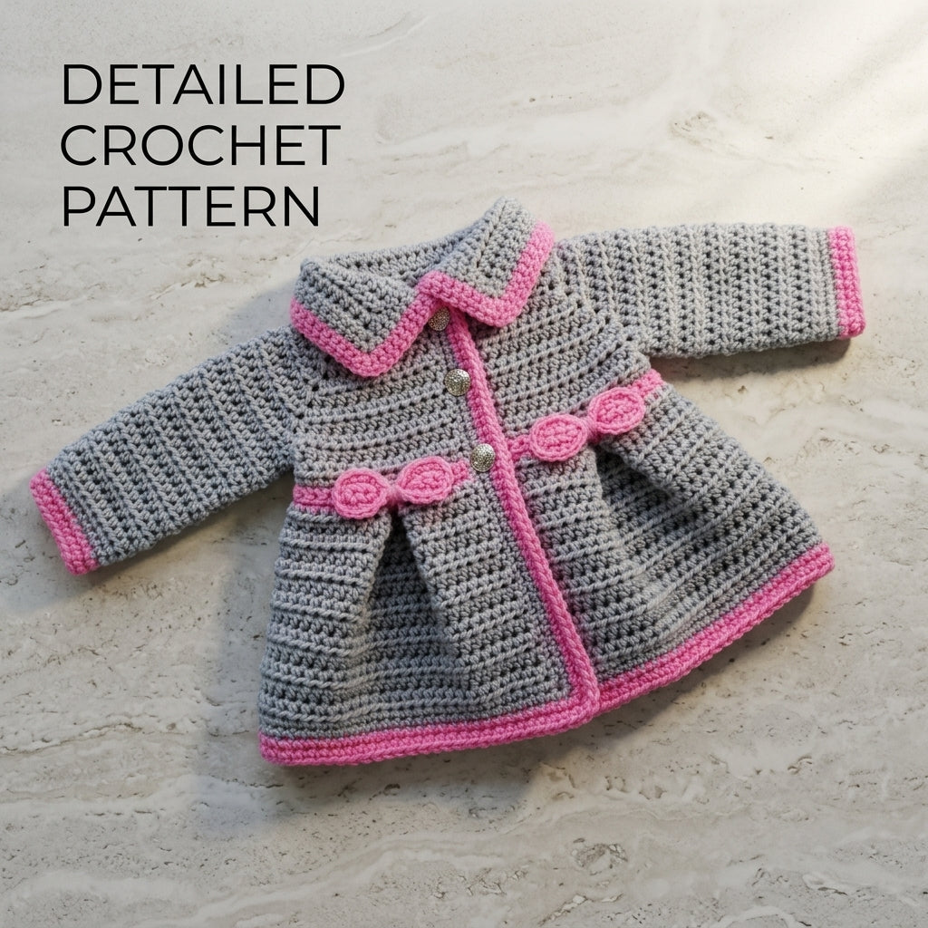 Sweater Coat Shawna Baby Sweater | Crochet Pattern PDF