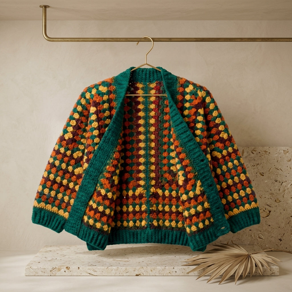 Granny Square Baby Cardigan Hexagon v3 | Crochet Pattern PDF
