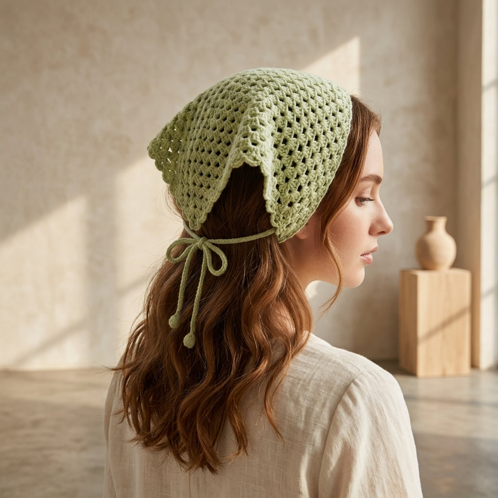 Easy Boho Triangle Bandana | Beginner Crochet Pattern PDF