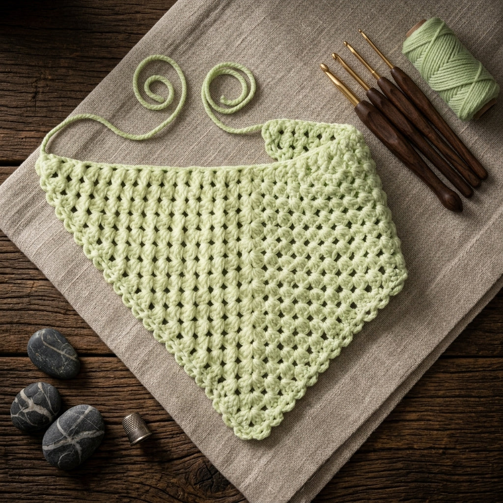 Easy Boho Triangle Bandana | Beginner Crochet Pattern PDF