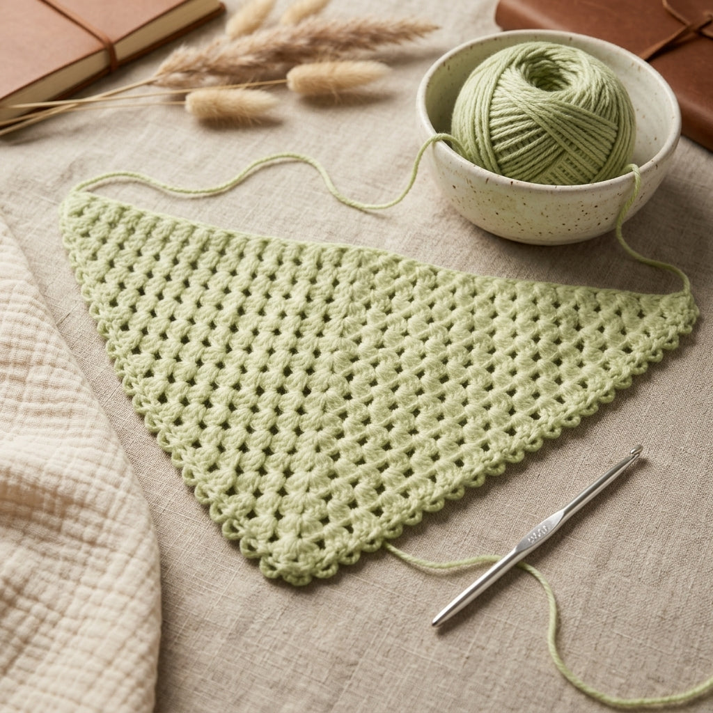 Easy Boho Triangle Bandana | Beginner Crochet Pattern PDF