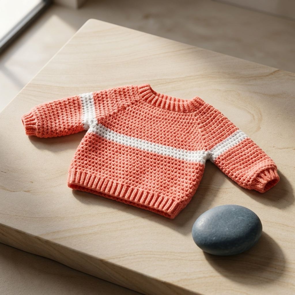 Raglan Baby Cardigan Striped v3 | Crochet Pattern PDF