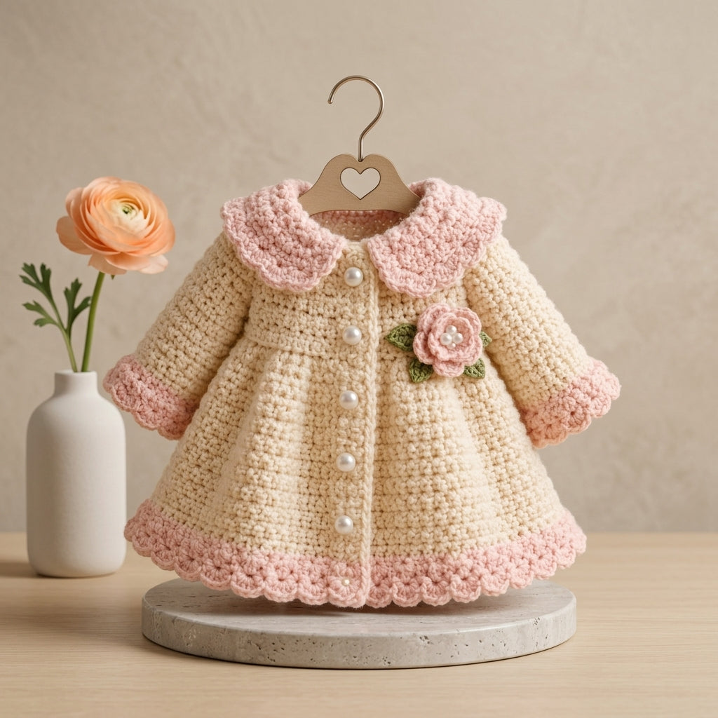 Little Rosebud Coat Baby Cardigan | Crochet Pattern PDF