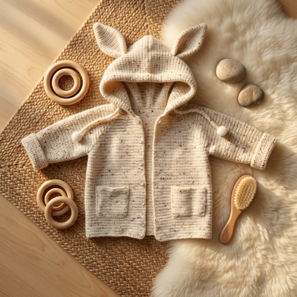 Childrens Hoodie Cardigan Baby Hoodie | Crochet Pattern PDF