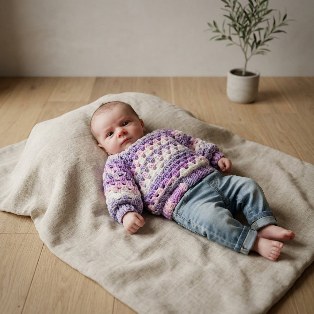 Granny Square Baby Pullover Granny Square v2 | Crochet Pattern PDF