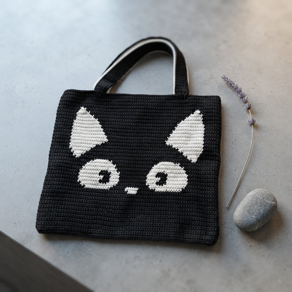 Black Cat Tote V2 | Crochet Pattern PDF