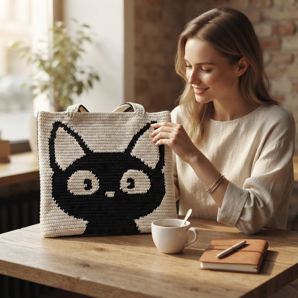 Black Cat Tote V2 | Crochet Pattern PDF