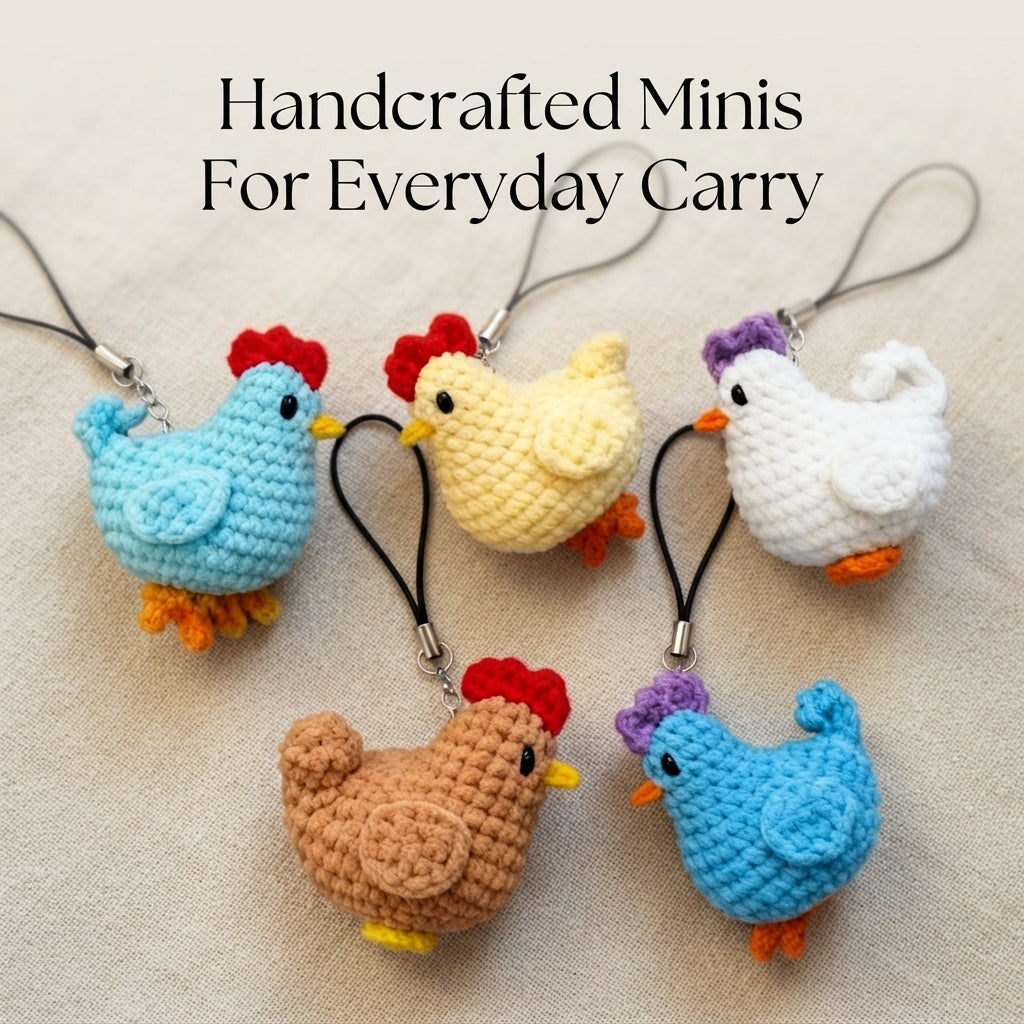 Handcrafted Chicken Keychain | Amigurumi PDF