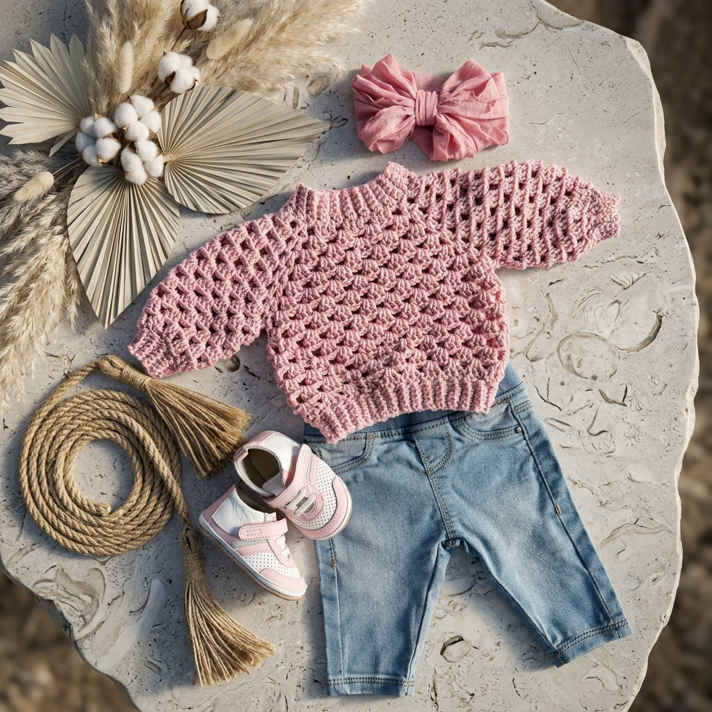 Granny Square Baby Pullover Granny Square v2 | Crochet Pattern PDF