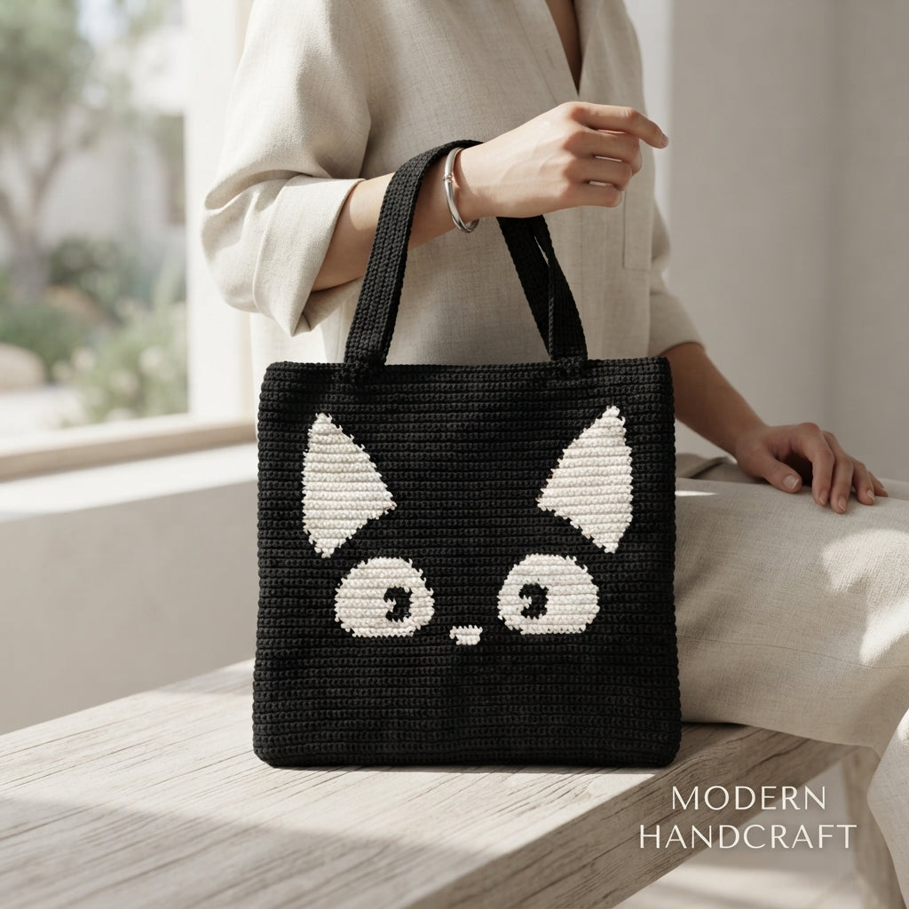Black Cat Tote V2 | Crochet Pattern PDF