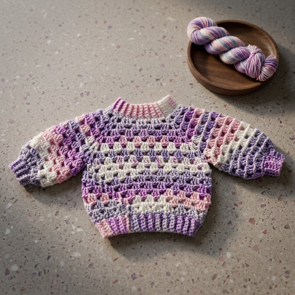 Granny Square Baby Pullover Granny Square v2 | Crochet Pattern PDF