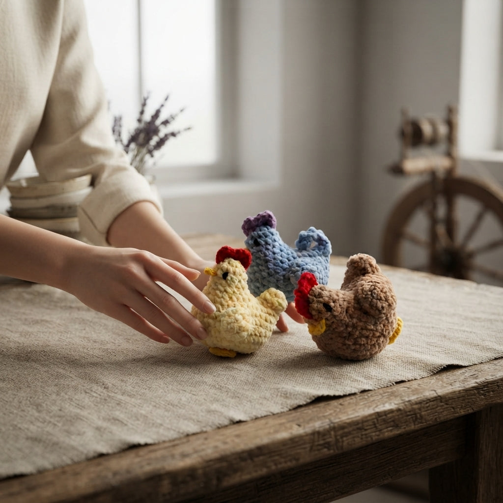 Handcrafted Chicken Keychain | Amigurumi PDF