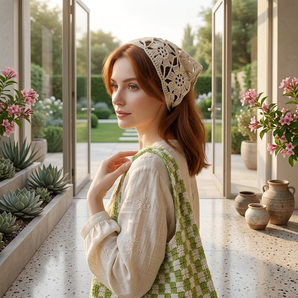 Classic Wildflower Bandana | Crochet Pattern PDF