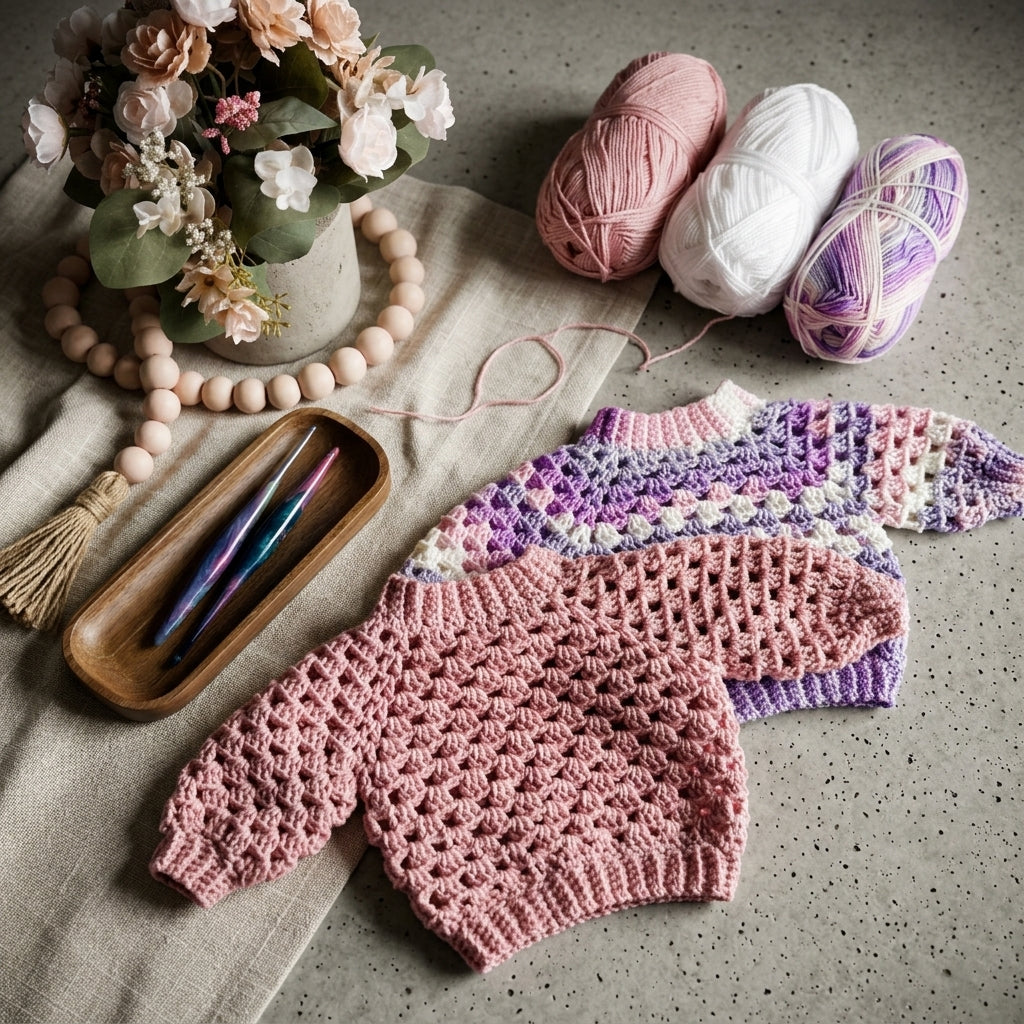 Granny Square Baby Pullover Granny Square v2 | Crochet Pattern PDF