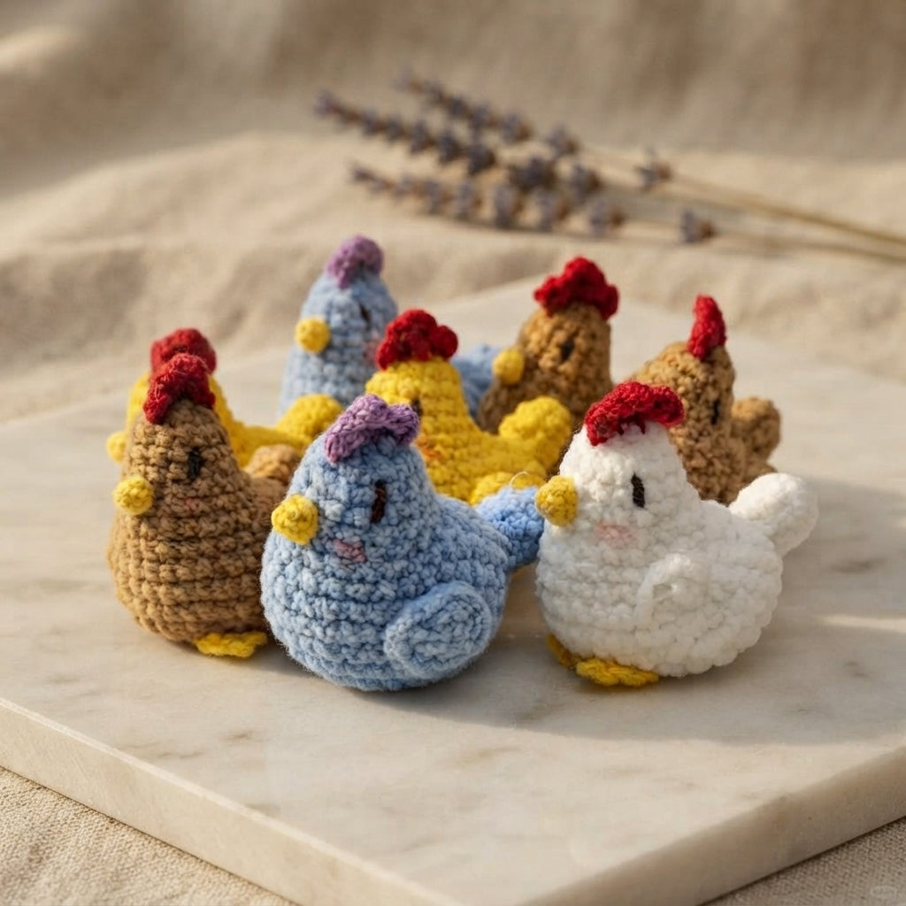 Handcrafted Chicken Keychain | Amigurumi PDF