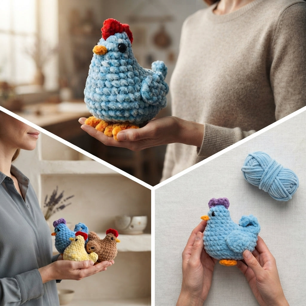 Handcrafted Chicken Keychain | Amigurumi PDF