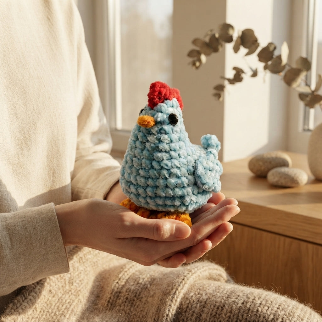 Handcrafted Chicken Keychain | Amigurumi PDF