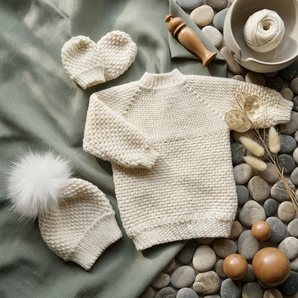 Raglan Baby Sweater Seamless v3 | Crochet Pattern PDF