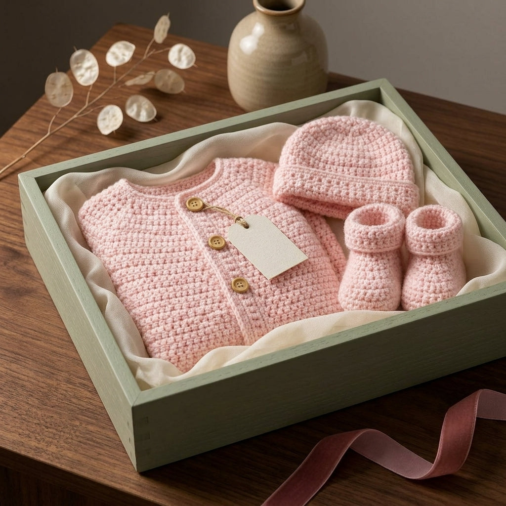 Cardigan Hat Booties Baby Cardigan Classic v3 | Crochet Pattern PDF