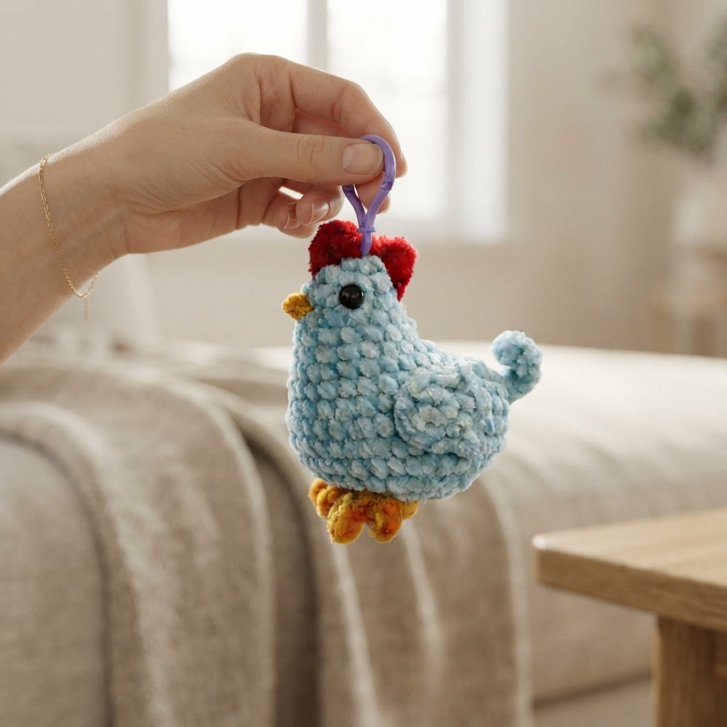 Handcrafted Chicken Keychain | Amigurumi PDF