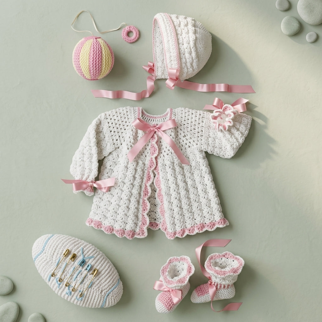 Shell Stitch Baby Sweater | Crochet Pattern PDF