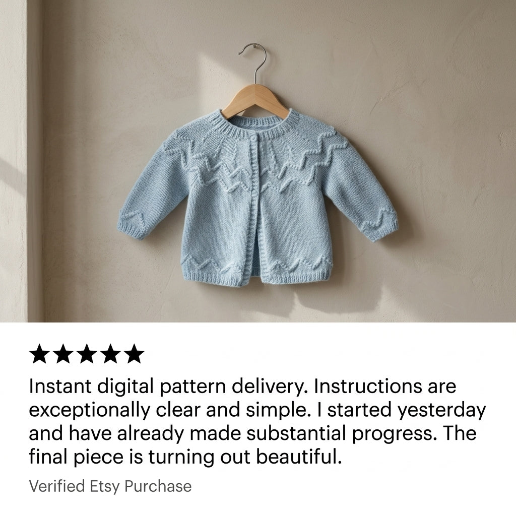Cardigan Knitting Newborn Baby Cardigan | Crochet Pattern PDF