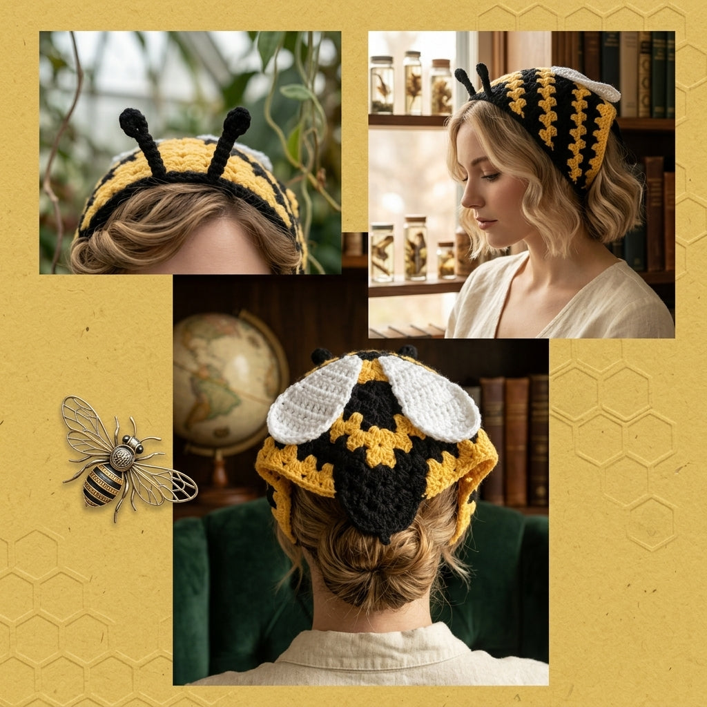 Bumble Bee Motif Bandana | Crochet Pattern PDF
