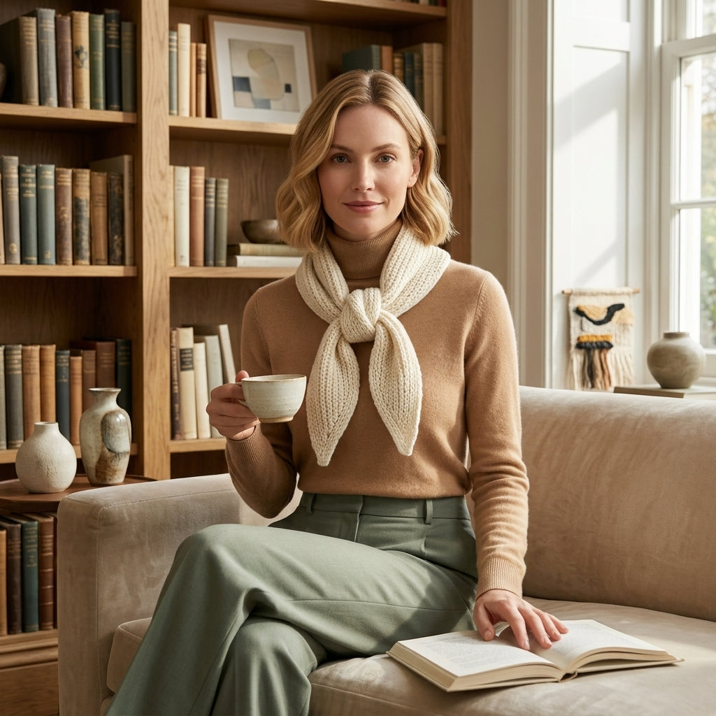 Asymmetrical Triangle Mini Scarf | Beginner Knitting Pattern PDF