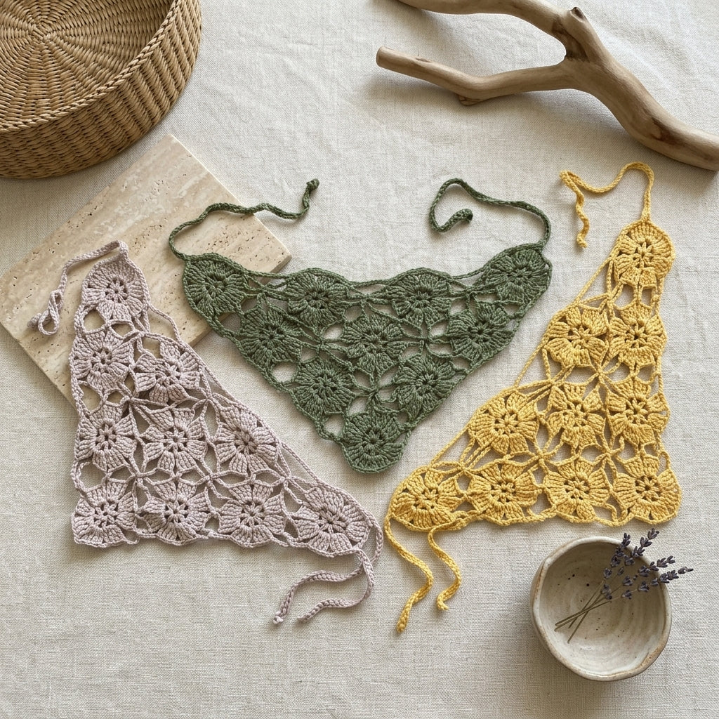 Classic Wildflower Bandana | Crochet Pattern PDF