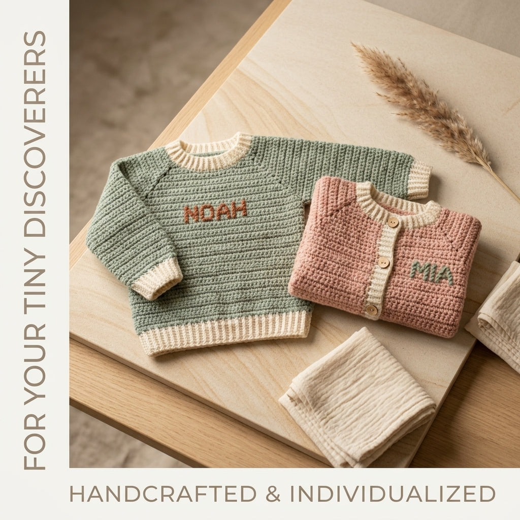 Custom Embroidered Name Baby Cardigan | Crochet Pattern PDF