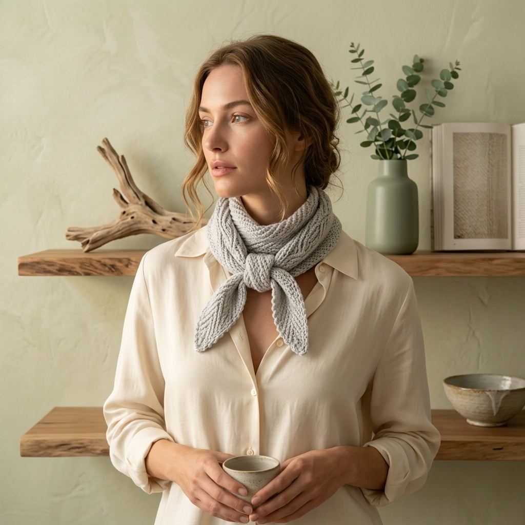 Asymmetrical Triangle Mini Scarf | Beginner Knitting Pattern PDF