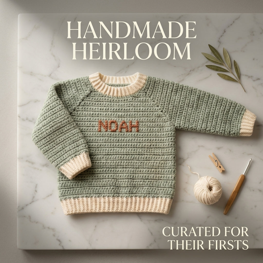 Custom Embroidered Name Baby Cardigan | Crochet Pattern PDF