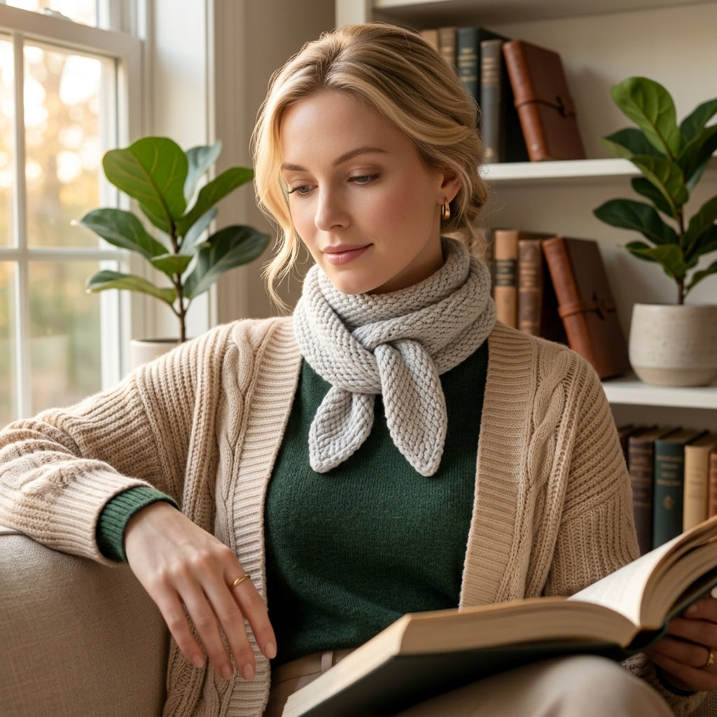 Asymmetrical Triangle Mini Scarf | Beginner Knitting Pattern PDF