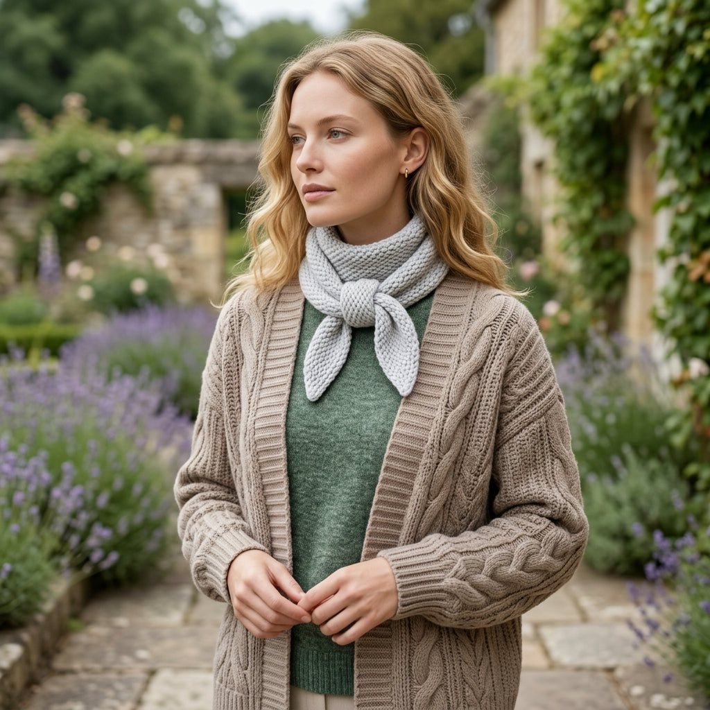 Asymmetrical Triangle Mini Scarf | Beginner Knitting Pattern PDF
