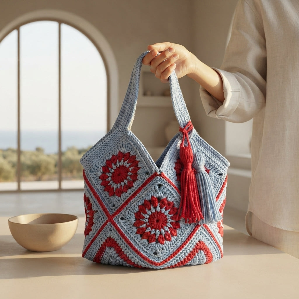 Market Bag Granny Square Tote | Crochet Pattern PDF