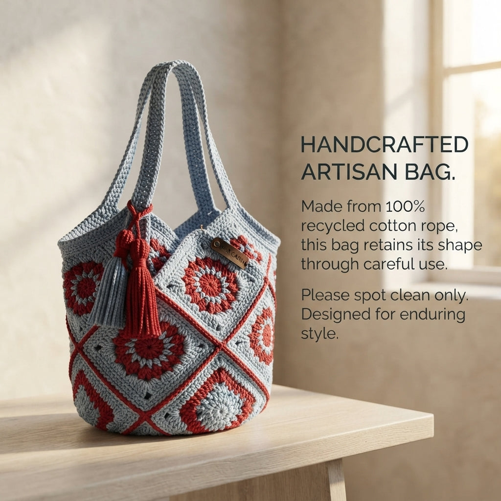 Market Bag Granny Square Tote | Crochet Pattern PDF