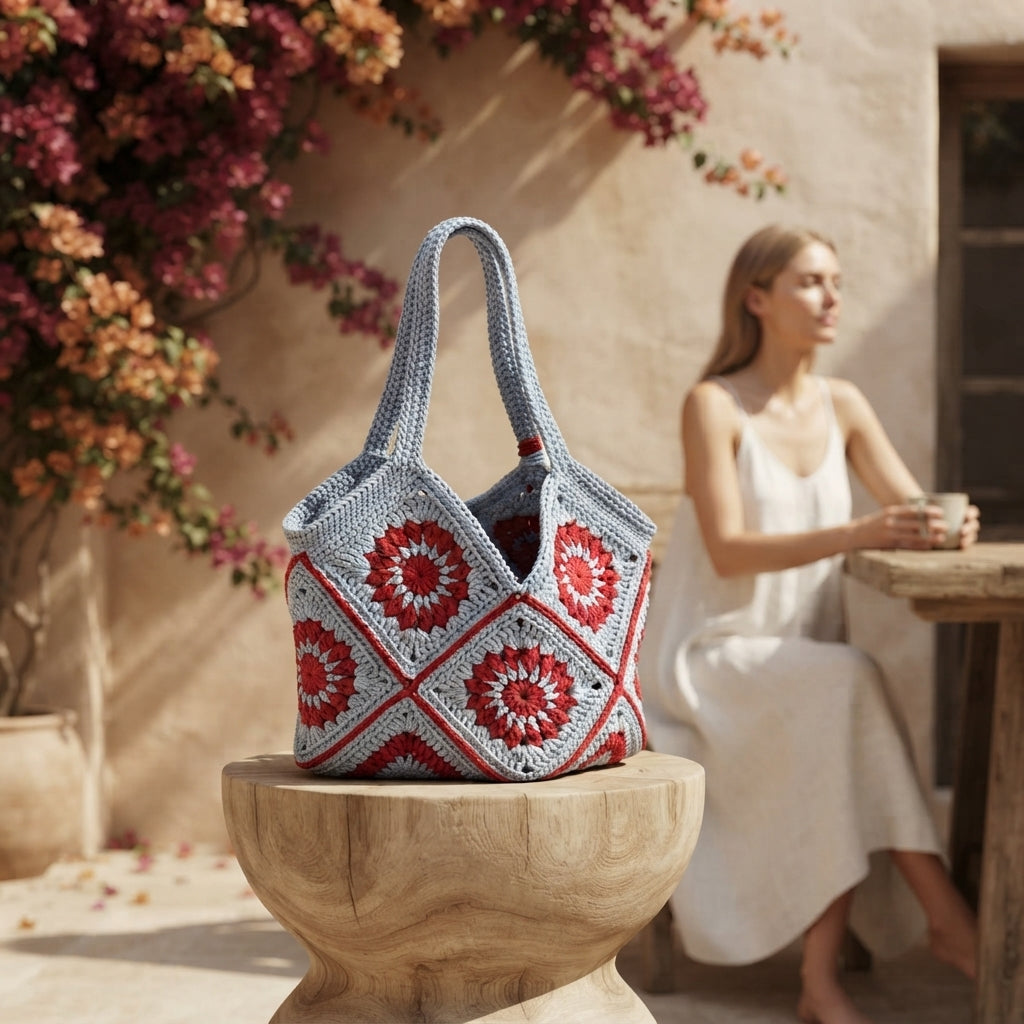 Market Bag Granny Square Tote | Crochet Pattern PDF
