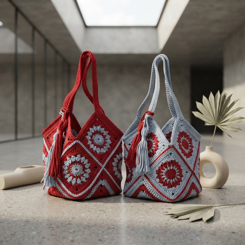 Market Bag Granny Square Tote | Crochet Pattern PDF