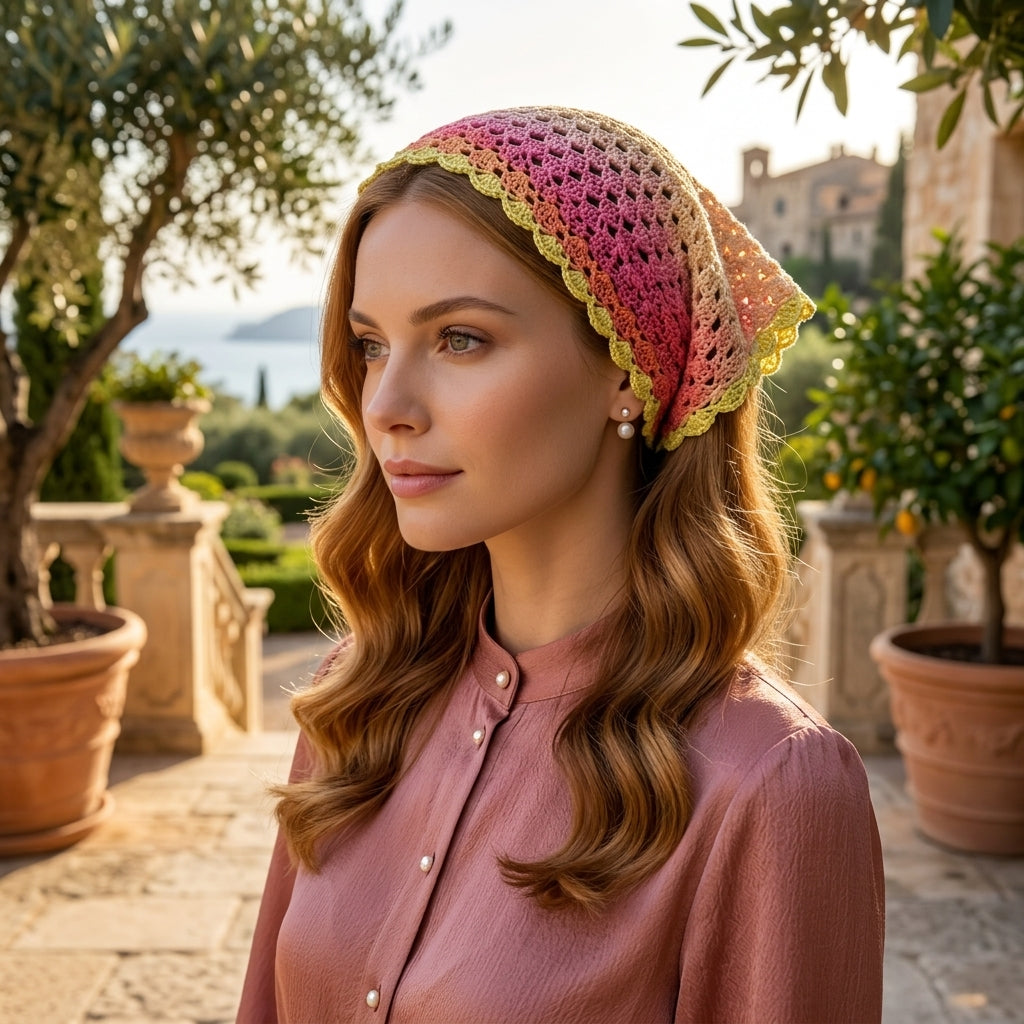 Granny Stitch Head Scarf | Beginner Crochet Pattern PDF