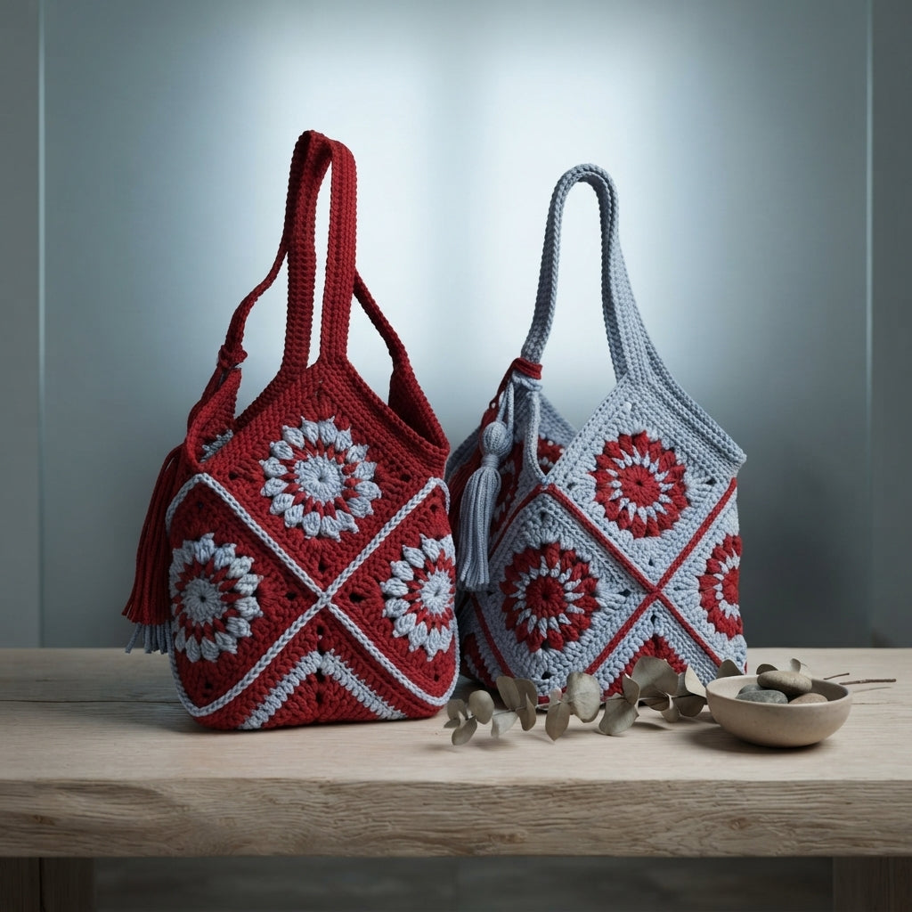 Market Bag Granny Square Tote | Crochet Pattern PDF